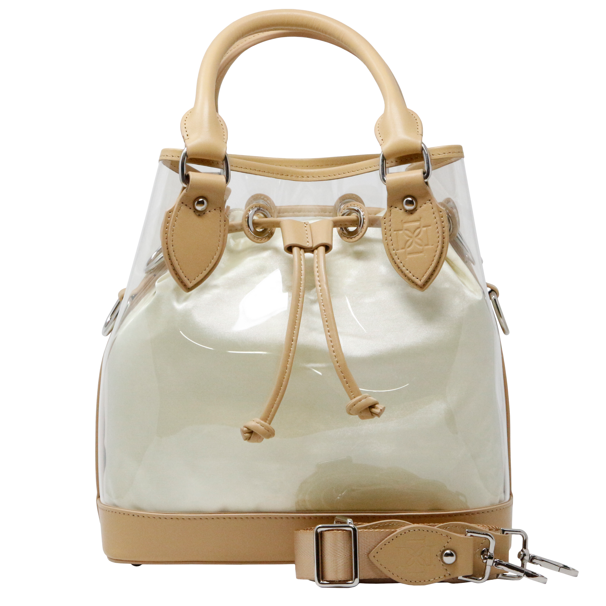 D Tote - Tan Leather Clear Base