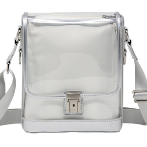 Messenger Silver Holographic Patent Leather – Dominie Luxury